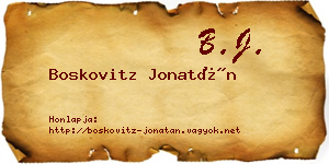 Boskovitz Jonatán névjegykártya